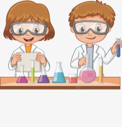 化学实验用品做科学实验的孩子高清图片