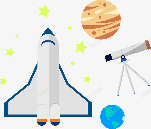 天文文学研究png免抠素材_新图网 https://ixintu.com 地理 培训 天文 学习教育 扁平化 矢量图案