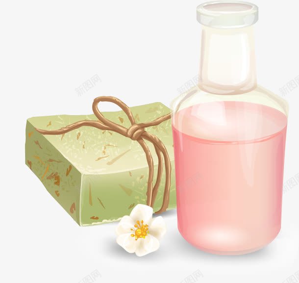 手绘精油香皂png免抠素材_新图网 https://ixintu.com SPA 手工皂 手绘 玫瑰精油 粉色的精油