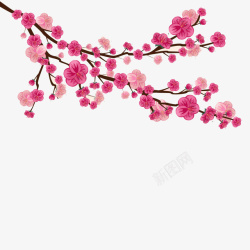 绣花艺术粉红花卉图案沉静在爱情的樱花海高清图片