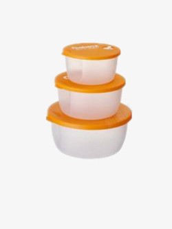 橙色透明塑胶饭盒素材