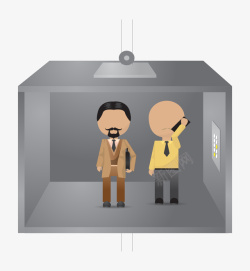 男人领带电梯里的人们卡通图高清图片