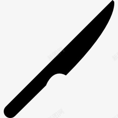 刀的剪影在对角线位置图标图标