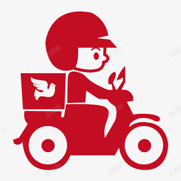 飞鸽送餐png免抠素材_新图网 https://ixintu.com 外卖 头盔 摩托车 白鸽 送餐员 飞翔 食物