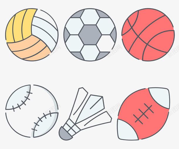 球类运动元素图标png_新图网 https://ixintu.com 台球 棒球 橄榄球 篮球 羽毛球 运动元素PNG图标