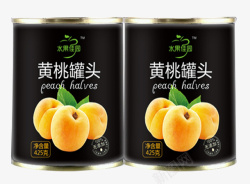 水果罐头包装食品类黄桃罐头包装高清图片