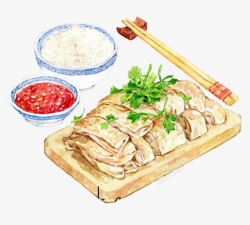 白切肉卡通北京烤鸭高清图片