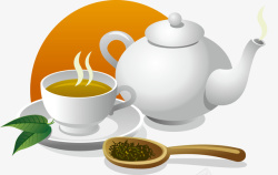 卡通绿茶饮品素材
