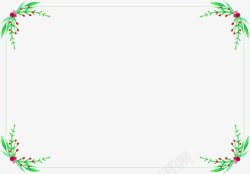 绿色蔷薇手绘花信件边框高清图片
