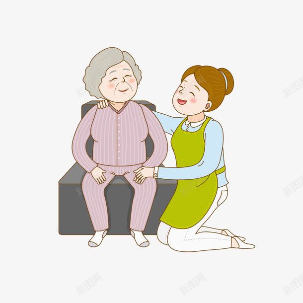 老人按摩png免抠素材_新图网 https://ixintu.com 卡通人物 手绘 护士 护工 按摩 椅子 漂亮护士 老人 老奶奶 老奶奶素描 老婆婆卡通