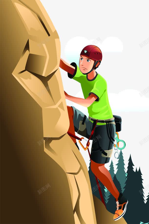 卡通攀岩人物png免抠素材_新图网 https://ixintu.com 人物 健康 卡通 户外 手绘 攀岩 旅行 爬山 登山 运动