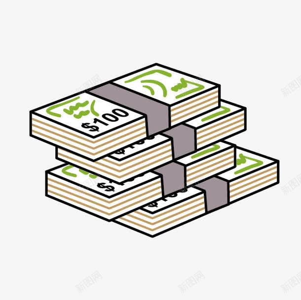 卡通一堆纸币png免抠素材_新图网 https://ixintu.com 卡通纸币 卡通钱币 手绘卡通 纸币