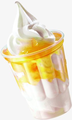 芒果味柠檬茶夏日摄影芒果味圣代冰淇淋高清图片