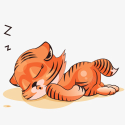 粉红老虎卡通可爱睡觉的小老虎高清图片