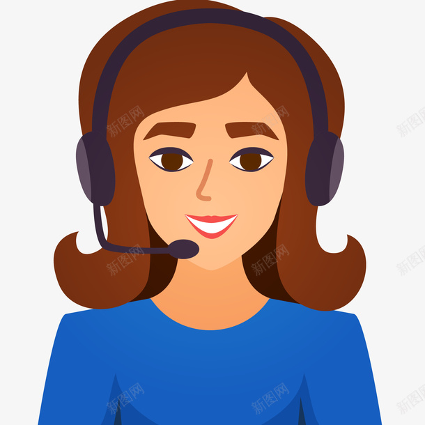 客户服务代表插画矢量图ai免抠素材_新图网 https://ixintu.com 免抠PNG 售后服务 商务 女士 客户服务代表插画 服务行业 耳麦 矢量图