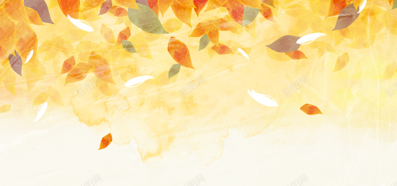 金色秋天落叶背景背景