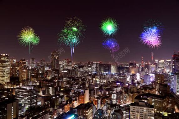 夜空中的烟火背景