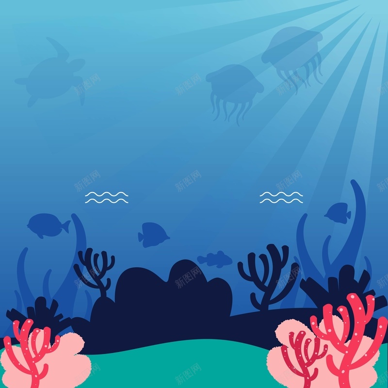 海洋海藻海报背景矢量图ai设计背景_新图网 https://ixintu.com 卡通 手绘 海报 海洋 海藻 海藻背景 童趣 背景 矢量图