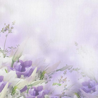 唯美紫色花朵海报背景模板背景