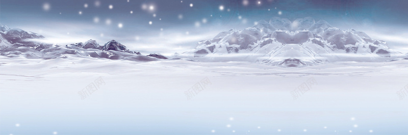冬天雪地雪山风景背景摄影图片