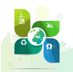 再生海报公益环保绿色拯救地球循环再生利用海报背景矢量图高清图片