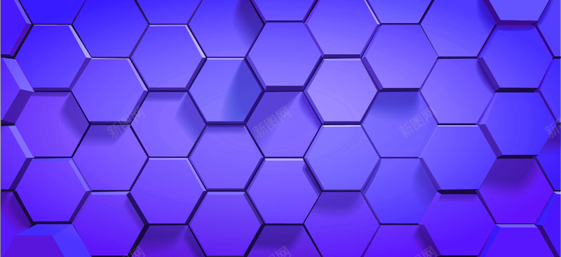 淘宝背景图psd设计背景_新图网 https://ixintu.com 六边形 几何 渐变 紫色 背景 蓝色 蜂巢