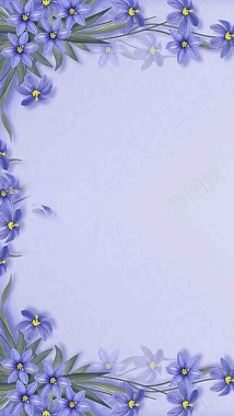 蓝色梦幻花朵H5背景背景