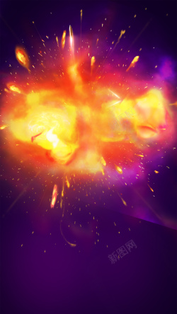 爆炸冲击波紫色光效爆炸效果H5背景高清图片