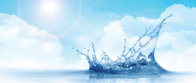 水滴喷溅圈水水大气梦幻淘宝海报背景背景