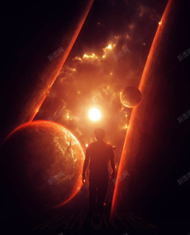 站在宇宙里的男人jpg设计背景_新图网 https://ixintu.com 宇宙 男人