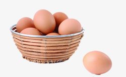 土鸡蛋篮子一篮子鸡蛋高清图片
