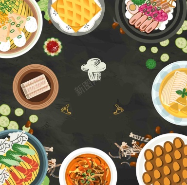 手绘矢量旅游香港美食菠萝油黑色海报背景背景