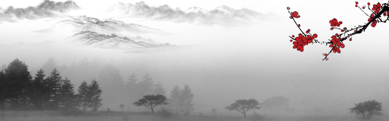 水墨中国风格促销banner背景