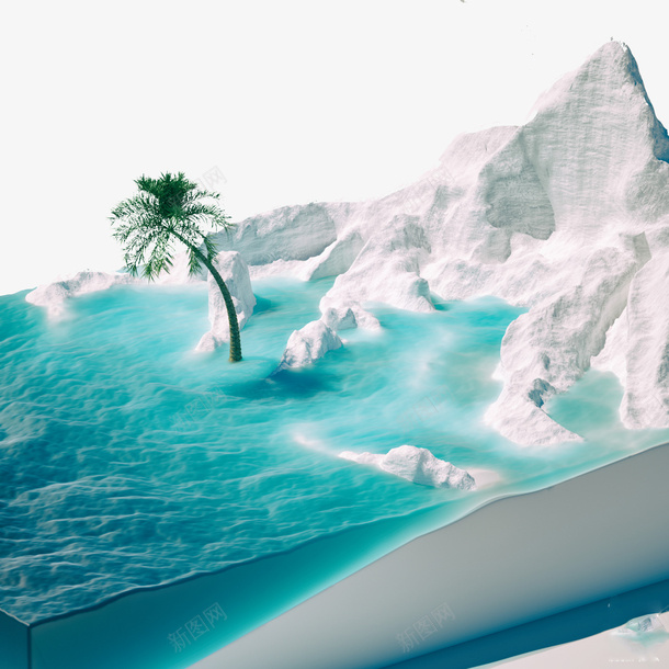 3D立体创意海洋生态模型png免抠素材_新图网 https://ixintu.com 创意设计 夏季 树 模型 海洋 环保 生态 立体创意