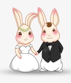 结婚兔子结婚卡通兔形象高清图片