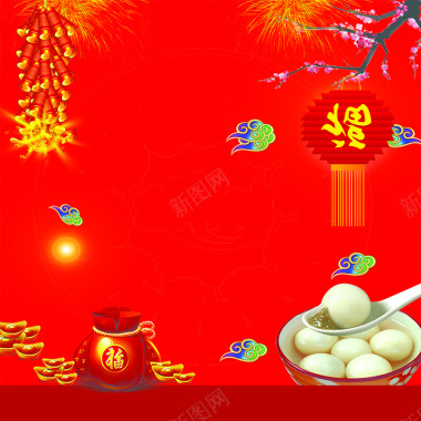 红色喜庆元宵节背景背景