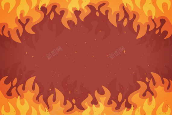 卡通扁平质感火焰烧烤店铺激情背景矢量图背景