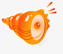 旋转螺纹背景图片橘色卡通海螺高清图片