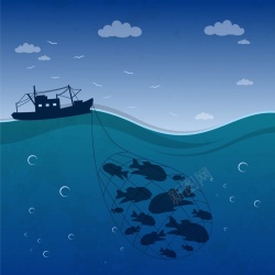 深海捕鱼深海扑鱼海报背景矢量图高清图片