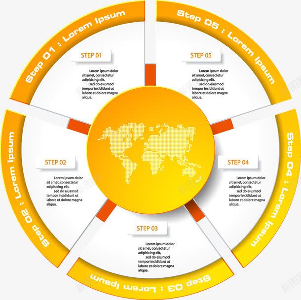 商务信息图表示意图png免抠素材_新图网 https://ixintu.com PPT 五圆环 信息 商务 图表 圆环 多彩 步骤 流程 示意图 统计 说明