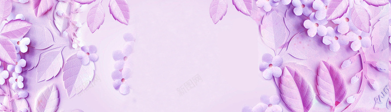 紫色立体花简约背景背景
