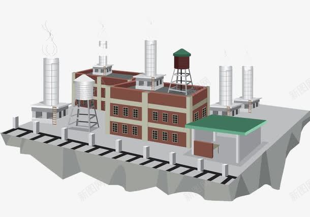 工厂png免抠素材_新图网 https://ixintu.com 3D 工厂 模型
