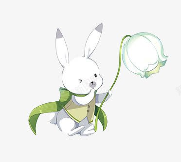 花和小兔子png免抠素材_新图网 https://ixintu.com 动物 小兔子 手绘兔子 白色花 花朵