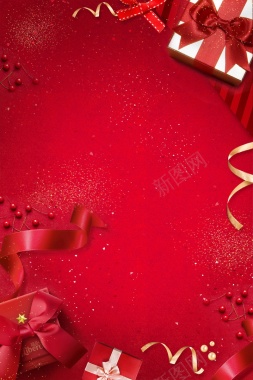 红色礼物礼盒促销背景背景