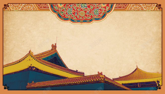 中式肌理底纹古典建筑背景背景