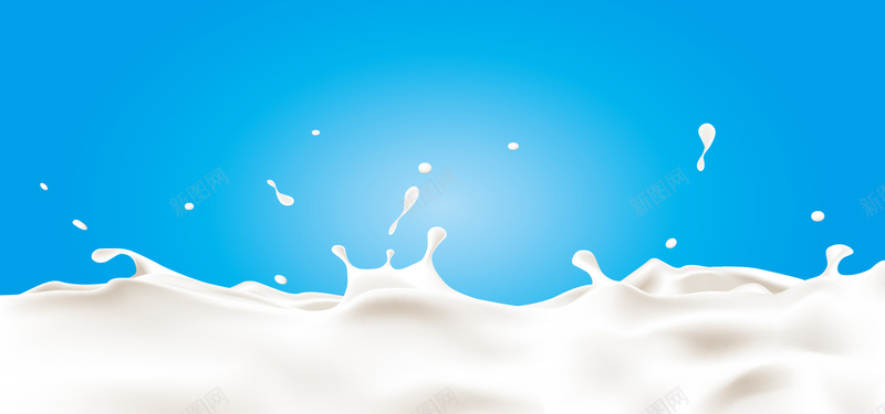 牛奶广告psd设计背景_新图网 https://ixintu.com 卡通 手绘 海报banner 牛奶 童趣 蓝色背景