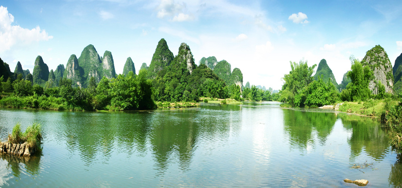 青山绿水诗画风景背景摄影图片