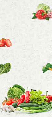 白色背景瓜果蔬菜促销展架背景