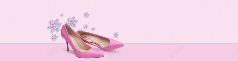 粉色高跟鞋淘宝背景图背景