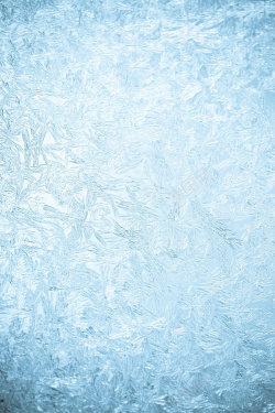 蓝色窗子冰花背景高清图片